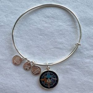 Alex and Ani Disney Mickey Mouse Compass Passport Bangle Bracelet Silver